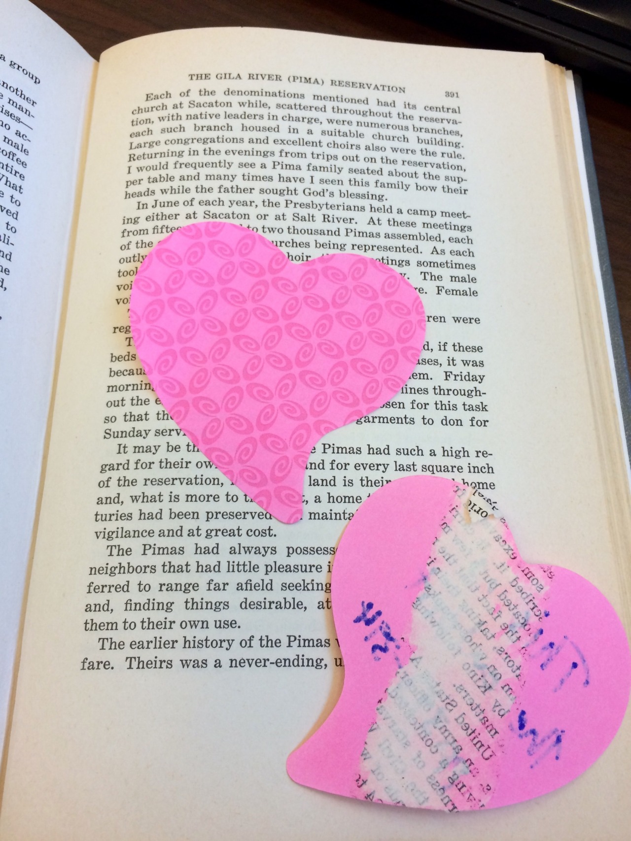 conservethis:
“ 💔 💔 💔 💔
No love for whomever used these pink heart-shaped post-it notes in one of our library books. They are now firmly attached to the page, even after only being placed there less than 8 months ago. Our circulation staff sent this...