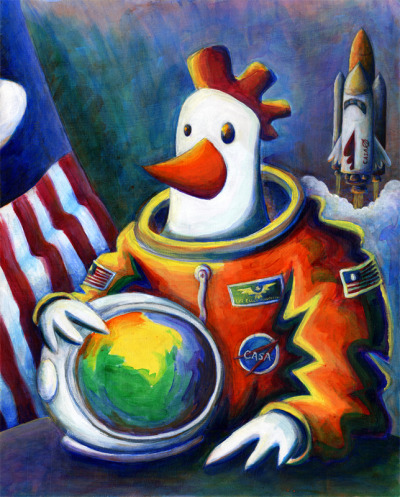 #11 - Chicken Astronaut Portrait (6/19/14)