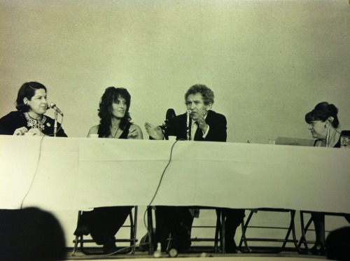 To celebrate women’s history month, a few photos from the women’s lib. debate featured in Town Bloody Hall  (Diana Trilling, Germaine Greer, Norman Mailer, and Jacqueline Ceballos)