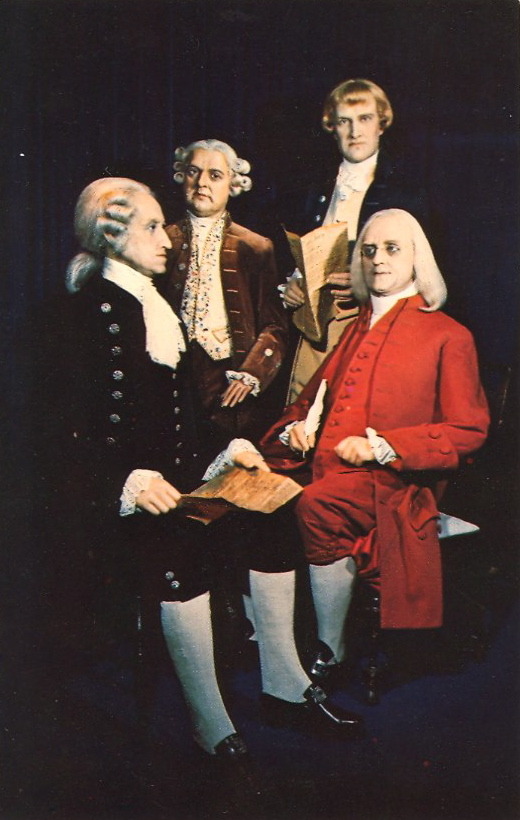 HAPPY 4th
“The Declaration of Independence…Thomas Jefferson, the recognized author of this famous document and those who assisted him, John Adams and Ben Franklin, receive guidance from George Washington at TUSSAUD’S LONDON WAX MUSEUM, St. Petersburg...