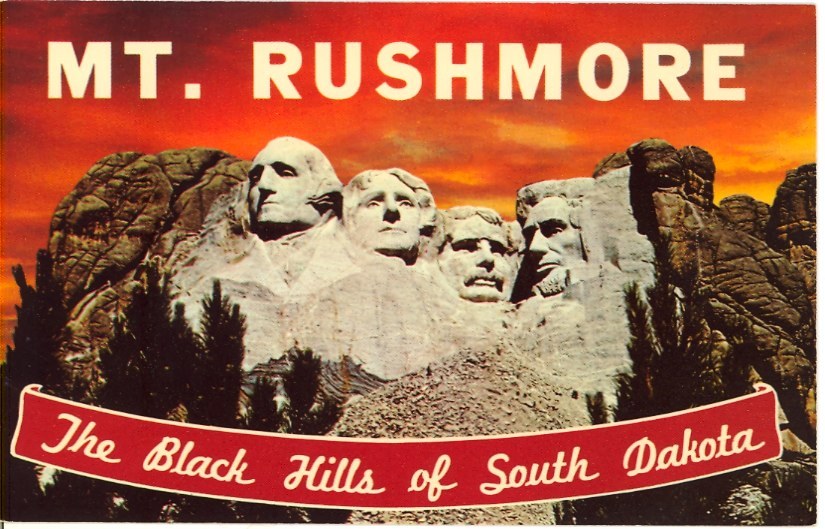 AMERICA’S SHRINE OF DEMOCRACY — AT SUNSET
“ MOUNT RUSHMORE MEMORIAL
Black Hills, South Dakota
The splendor of America’s Shrine of Democracy is always thrilling — But especially at sunset.
”