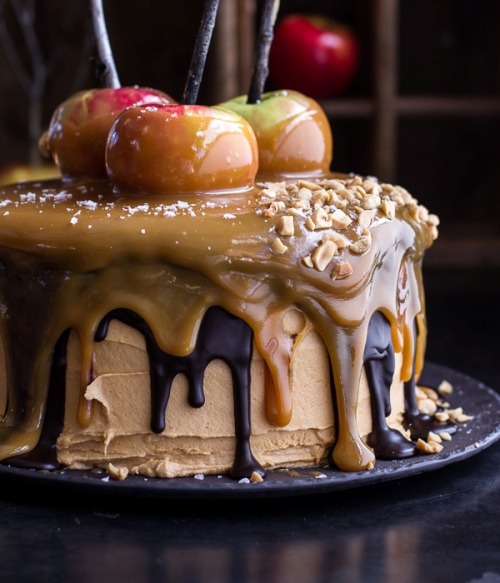 Salted Caramel Apple Snickers Cake: A.M.A.Z.I.N.G!