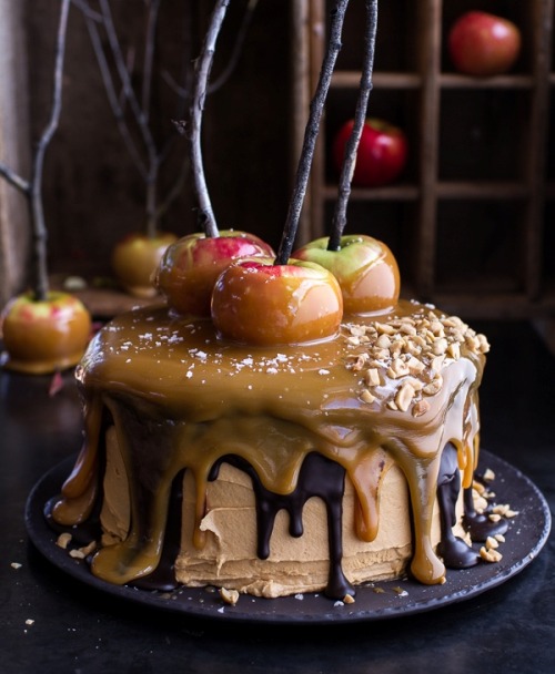 Salted Caramel Apple Snickers Cake: A.M.A.Z.I.N.G!