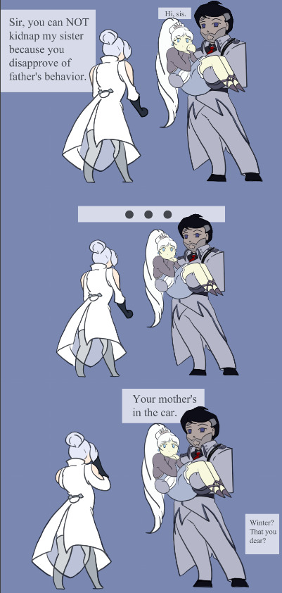 ironweiss:
“ the-mechanical-heart:
“ lbwings:
“I know that Weiss is probably going to get out on her own but I couldn’t resist the idea of Ironwood collecting all the Schnee women.
”
@ironweiss ”
Hahahahaha like the knight he freaking is. This is...