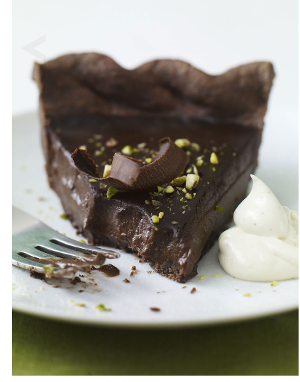 Double Chocolate Cake with Pistachios and Whipped Cream