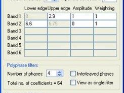 Filter specification dialogue