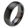 Black Titanium Ring - Groovy