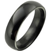 Black Titanium Ring - Half Round Classic