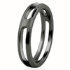 Black Titanium Ring - Half Round Tinga