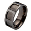 Black Titanium Ring - Hollow Squares