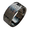 Black Titanium Ring - Wave