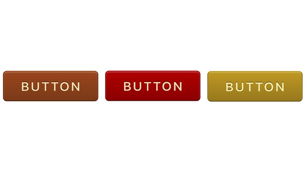 Three buttons with different colour combinations.