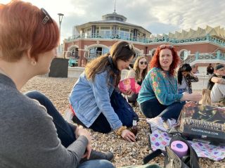 Hanging out on the beach.