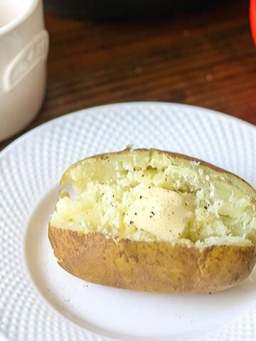 Baked Potato on White Plate