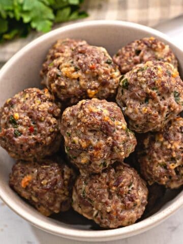 Bowl of Baked Meatballs.