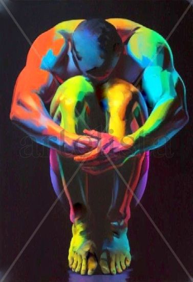 "Neon Intensity" Acrílico Lienzo Figura