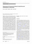 Research paper thumbnail of Measurement of Testosterone in Human Sexuality Research: Methodological Considerations