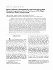 Research paper thumbnail of Effect of different concentrations of canola oil in diets on body chemical composition and growth performance of Nile tilapia (Oreochromis niloticus, Linnaeus 1758)