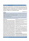 Research paper thumbnail of Observation of Inherently Contaminated Oncorhynchus mykiss Walbaum, 1792 by Aeromonas veronii with MALDİ-TOF and Culture Methods and Specification of Antibiotic Sensitivity Profiles of Agent in a Commercial Farms