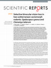 Research paper thumbnail of Selective binocular vision loss in two subterranean caviomorph rodents: Spalacopus cyanus and Ctenomys talarum