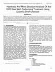 Research paper thumbnail of Hardness And Micro Structure Analysis Of Aisi 1020 Steel With Carburizing Treatment Using Coconut Shell Charcoal