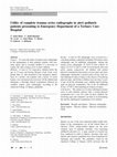 Research paper thumbnail of Utility of complete trauma series radiographs in alert pediatric patients presenting to Emergency Department of a Tertiary Care Hospital