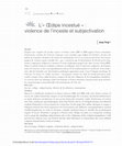 Research paper thumbnail of L’« Œdipe incestué » : violence de l’inceste et subjectivation