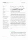 Research paper thumbnail of Resilience to unusual flooding after 2021 tropical storms in part of mainland Southeast Asia