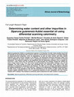 Research paper thumbnail of Determining water content and other impurities in Siparuna guianensis Aublet essential oil using differential scanning calorimetry