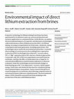 Research paper thumbnail of Environmental impact of direct lithium extraction from brines