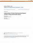 Research paper thumbnail of Analytical Study of the Most Citied International Research Journals of Library and Information Science