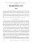 Research paper thumbnail of Management Practices and Organizational Performance: A Longitudinal Analysis using Cross-Lagged Data