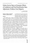 Research paper thumbnail of Online Survey Data on Economic Effects of Lockdowns and Post-Stratification Data Adjustment: Evidence from Bulgaria.