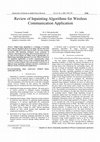 Research paper thumbnail of Review of Inpainting Algorithms for Wireless Communication Application