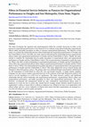 Research paper thumbnail of Ethics in Financial Service Industry as Panacea for Organizational Performance in Osogbo and Iree Metropolis, Osun State, Nigeria