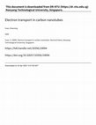 Research paper thumbnail of Electron Transport in Carbon Nanotubes