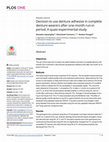 Research paper thumbnail of Decision to use denture adhesive in complete denture wearers after one-month run-in period: A quasi-experimental study