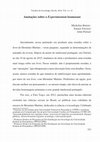 Research paper thumbnail of Anotações Sobre O Experimentum Humanum