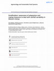 Research paper thumbnail of Smallholders’ awareness of adaptation and coping measures to deal with rainfall variability in Western Kenya