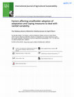 Research paper thumbnail of Factors affecting smallholder adoption of adaptation and coping measures to deal with rainfall variability