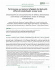 Research paper thumbnail of Performance and behavior of piglets fed diets with different metabolizable energy levels