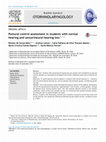 Research paper thumbnail of Postural control assessment in students with normal hearing and sensorineural hearing loss