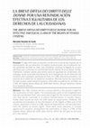 Research paper thumbnail of LA BREVE DIFESA DEI DIRITTI DELLE DONNE: POR UNA REIVINDICACIÓN EFECTIVA E IGUALITARIA DE LOS DERECHOS DE LAS CIUDADANAS THE BREVE DIFESA DEI DIRITTI DELLE DONNE: FOR AN EFFECTIVE AND EQUAL CLAIM OF THE RIGHTS OF FEMALE CITIZENS