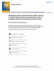 Research paper thumbnail of Workplace-based communication skills training in clinical departments: Examining the role of collegial relations through positioning theory