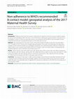 Research paper thumbnail of Non-adherence to WHO’s recommended 8-contact model: geospatial analysis of the 2017 Maternal Health Survey