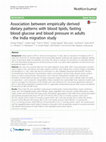 Research paper thumbnail of Association between empirically derived dietary patterns with blood lipids, fasting blood glucose and blood pressure in adults - the India migration study