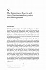 Research paper thumbnail of The Investment Process and After-Transaction Integration and Management