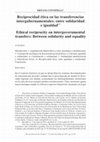 Research paper thumbnail of Reciprocidad Ética En Las Transferencias Intergubernamentales: Entre Solidaridad E Igualdad (Ethical Reciprocity on Intergovernmental Transfers: Between Solidarity and Equality)