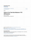 Research paper thumbnail of History of the Tulsa Race Massacre, 1921 (Bibliography)