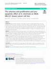 Research paper thumbnail of The selective anti-proliferative and pro-apoptotic effect of A. cherimola on MDA-MB-231 breast cancer cell line